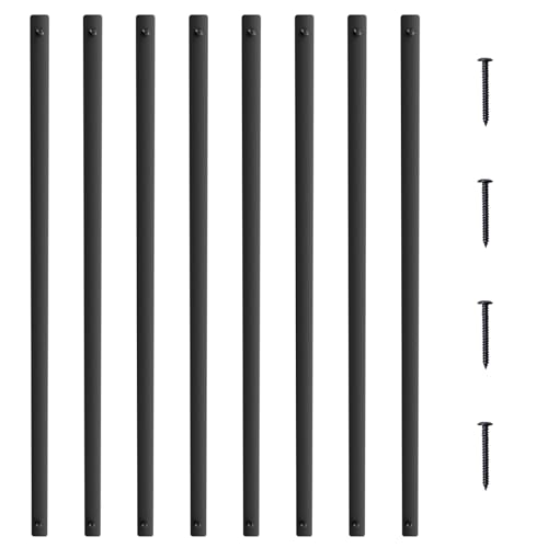 VEVOR Metallbaluster für Treppen, 25 x 5,5 x 965 mm, flache dekorative Geländerstäbe aus Aluminiumlegierung, 72er-Pack Deckbaluster mit Schrauben, klassisches hohles Deckgeländer von VEVOR