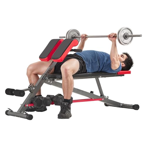 VEVOR Multifunktionale Hantelbank für Ganzkörpertraining, Hyperextensionsbank römischer Stuhl, verstellbare Extensionsausrüstung mit 300 kg Bauchmuskeltraining, Trainingsgerät für Fitnessstudio von VEVOR
