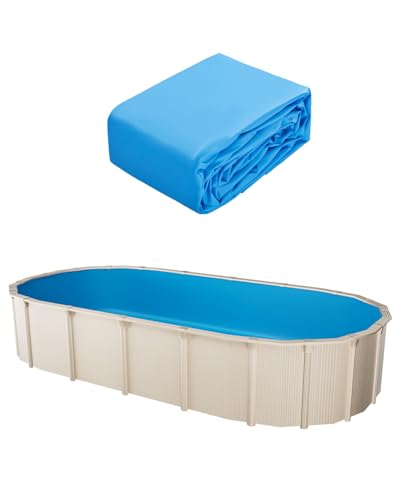 VEVOR Ovale Poolfolie, 730x375x147 cm, Innenfolie, Ersatzfolie, Innenhülle, Schwimmbadfolie Folie aus Vinyl in Standardstärke, verschleißfest, für Aufstellpools mit 132 cm hohen Wänden, einfarbig von VEVOR