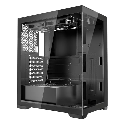 VEVOR PC-Gaming-Gehäuse, Mid-Tower, gehärtetes Glaspanel mit hohem Luftstrom, Staubfilter, 2X 120-mm-Lüfter, Kabelmanagement, für GPUs mit bis zu 360 mm Länge, kompatibel mit ATX/M-ATX/ITX VEVOR PC-Gaming-Gehäuse, Mid-Tower, gehärtetes Glaspanel mit hohem Luftstrom, Staubfilter, 2X 120-mm-Lüfter, Kabelmanagement, für GPUs mit bis zu 360 mm Länge, kompatibel mit ATX/M-ATX/ITX von VEVOR