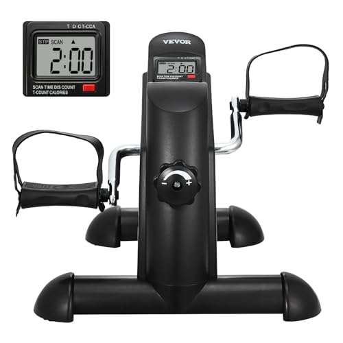 VEVOR Pedaltrainer Beintrainer Heimtrainer für Arm-/Beintraining, Pedaltrainer mit mehrstufigem Widerstand für Training, tragbarer Fahrrad-Pedaltrainer mit LCD-Display & Rutschfester Matte von VEVOR