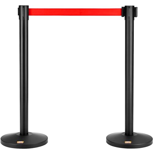VEVOR Personenleitsystem-Absperrband Schwarzer Absperrständer 2-teilig, 3,3 m x 48 mm Einziehbarer Roter Gürtel, Kohlenstoffstahl Personenleitsystem Absperrpfosten für Flughäfen, Einkaufszentrum VEVOR Personenleitsystem-Absperrband Schwarzer Absperrständer 2-teilig, 3,3 m x 48 mm Einziehbarer Roter Gürtel, Kohlenstoffstahl Personenleitsystem Absperrpfosten für Flughäfen, Einkaufszentrum von VEVOR