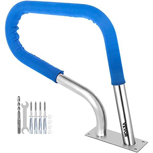 VEVOR Pool Haltegriff Edelstahl mit 113 kg Traglast Schwimmbad-Handlauf 76,2x55,8 cm Griffbogen Ø 4,8 cm 5 kg Pool Handlauf mit Griffabdeckung Ideal für Schwimmbäder Schräglagen Spa Wasserpark usw. von VEVOR