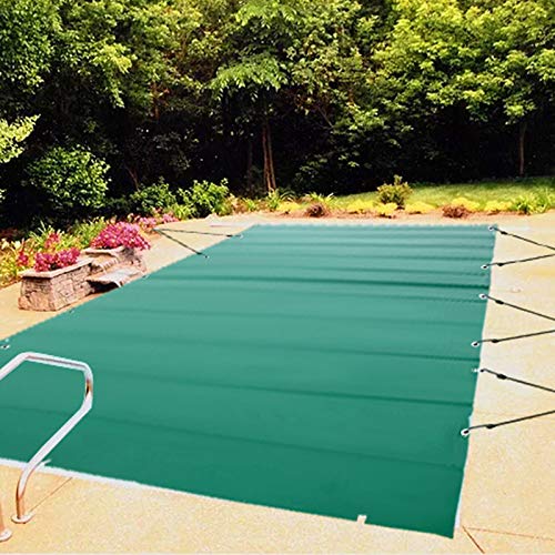VEVOR Pool Safety Cover, 11.5x19.6 ft In-ground Pool Cover, Green PVC Pool Covers, Rectangular Safety Pool Cover In-ground Cover Solid Safety Pool Cover for Swimming Pool Winter Protection Cover von VEVOR