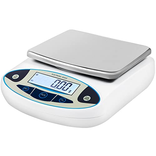 VEVOR Präzisionswaage 5000g 0.01g Hochpräzise Digitale Elektronische Waage Labor-Analysewaagen Laborwaage Schulwaage Schmuckwaage Feinwaage digital Milligramm Waage Digitalwaage Kalibriergewicht von VEVOR