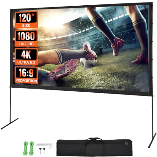 VEVOR Projektion Beamer Leinwand mit Ständer 120 Zoll HD 4K Outdoor Indoor Projektor Screen Schnelles Klappbare Tragbare Filmleinwand 16: 9 für Heimkino, Camping, Freizeitveranstaltungen usw. Schwarz VEVOR Projektion Beamer Leinwand mit Ständer 120 Zoll HD 4K Outdoor Indoor Projektor Screen Schnelles Klappbare Tragbare Filmleinwand 16: 9 für Heimkino, Camping, Freizeitveranstaltungen usw. Schwarz von VEVOR