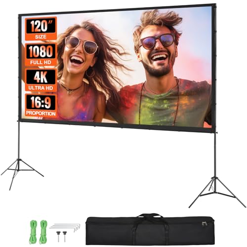 VEVOR Projektion Beamer Leinwand mit Ständer 120 Zoll HD 4K Outdoor Indoor Projektor Screen Schnelles Klappbare Tragbare Filmleinwand 16: 9 für Heimkino, Camping und Freizeitveranstaltungen Schwarz VEVOR Projektion Beamer Leinwand mit Ständer 120 Zoll HD 4K Outdoor Indoor Projektor Screen Schnelles Klappbare Tragbare Filmleinwand 16: 9 für Heimkino, Camping und Freizeitveranstaltungen Schwarz von VEVOR