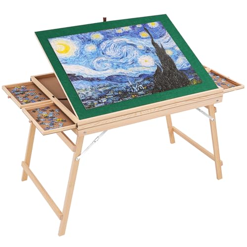 VEVOR Puzzletisch Puzzle Brett 1500 Teile, Puzzle Staffelei Höhenverstellbarer Puzzletisch Kipptisch, Puzzel Board mit 4 Ausziehbaren Schubladen, Puzzlebrett Spielspaß für Erwachsene & Kinder von VEVOR