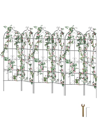 VEVOR Rankhilfe für Kletterpflanzen, 51x180 cm, 6er-Set rostfreies Metallspalier für Gartenblumen, Kletterhilfe, Rankgitter für Rosen, Gurkenstütze, dekoratives Clematis-Spalier für Innenhöfe & Rasen von VEVOR