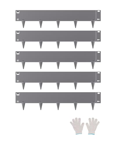 VEVOR Rasenkante, 5er-Set, 990x207x1,5 mm, rostbeständige Beeteinfassung aus Metall, Beetumrandung, Raseneinfassung, Trennwand für Blumenbeete, Hofwege Dunkelgrau von VEVOR