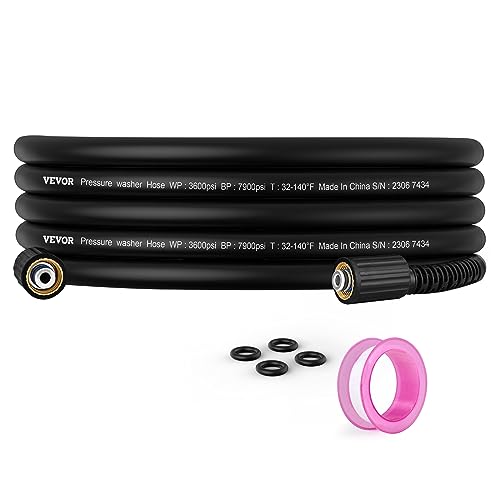 VEVOR Rohrreinigungsschlauch Set M22-14-mm-Anschluss Rohrreinigungsset max. 248,21bar Kanalreiniger 19,1mm Biegeradius Hochdruckreiniger Zubehör inkl. 4x O-förmige Gummiringe PVC Polyester VEVOR Rohrreinigungsschlauch Set M22-14-mm-Anschluss Rohrreinigungsset max. 248,21bar Kanalreiniger 19,1mm Biegeradius Hochdruckreiniger Zubehör inkl. 4x O-förmige Gummiringe PVC Polyester von VEVOR