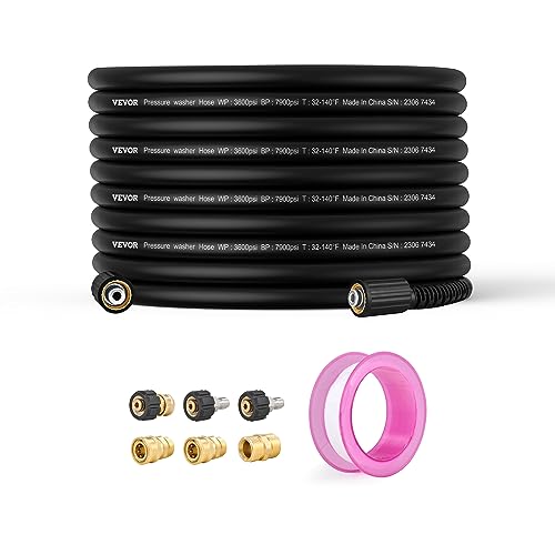 VEVOR Rohrreinigungsschlauch Set M22-14mm Anschluss Rohrreinigungsset max. 289,58bar Kanalreiniger 19,1mm Biegeradius Hochdruckreiniger Zubehör Abfluss Profi Rohrreiniger PVC Polyester VEVOR Rohrreinigungsschlauch Set M22-14mm Anschluss Rohrreinigungsset max. 289,58bar Kanalreiniger 19,1mm Biegeradius Hochdruckreiniger Zubehör Abfluss Profi Rohrreiniger PVC Polyester von VEVOR