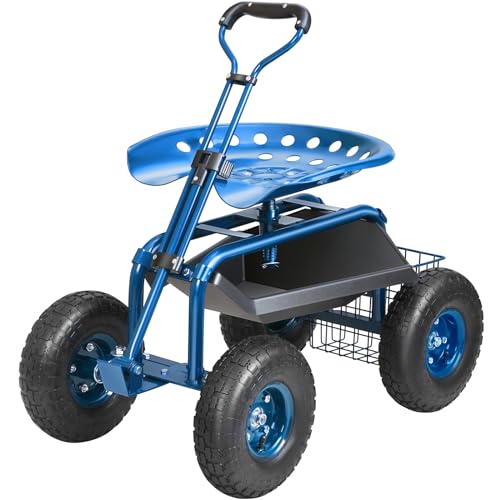 VEVOR Rollsitz Werkstattwagen aus Stahl bis 136kg belastbar Gartenwagen mit 25cm Griff und 45-54cm höhenverstellbarem Sitz Rollwagen 30PSI Reifendruck Arbeitssitz Gartensitz blau VEVOR Rollsitz Werkstattwagen aus Stahl bis 136kg belastbar Gartenwagen mit 25cm Griff und 45-54cm höhenverstellbarem Sitz Rollwagen 30PSI Reifendruck Arbeitssitz Gartensitz blau von VEVOR
