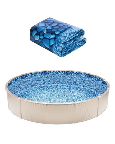 VEVOR Runde Poolfolie, φ244x147 cm, Innenfolie, Ersatzfolie, Innenhülle, Schwimmbadfolie, Folie aus Vinyl im Überlappungsstil mit Standardstärke, verschleißfest, für Aufstellpools mit 137 cm Wandhöhe von VEVOR