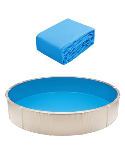 VEVOR Runde Poolfolie, φ550x147 cm, Innenfolie, Ersatzfolie, Innenhülle, Schwimmbadfolie, Folie aus Vinyl in Standardgröße, verschleißfest, für Aufstellpools mit 132 cm Wandhöhe, einfarbig VEVOR Runde Poolfolie, φ550x147 cm, Innenfolie, Ersatzfolie, Innenhülle, Schwimmbadfolie, Folie aus Vinyl in Standardgröße, verschleißfest, für Aufstellpools mit 132 cm Wandhöhe, einfarbig von VEVOR