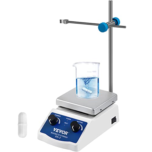 VEVOR SH-2 Magnetrührer mit Heizplatte 180W Magnetic Stirrer Hot Plate 120 * 120mm Magnetic Stirrer Mixer 1L von VEVOR