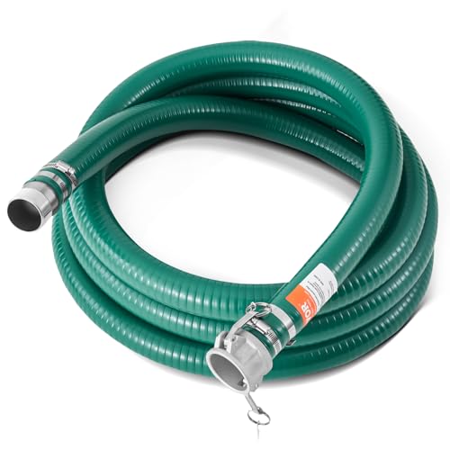 VEVOR Saugschlauch, 50,8 mm x 6,1 m, Pumpenschlauch, mit Camlock-Anschlüssen & Aluminiumbeschlägen, passend für verschiedene Pumpen, zur Abwasseraufbereitung, Wassertransport & weiteren Zwecken von VEVOR