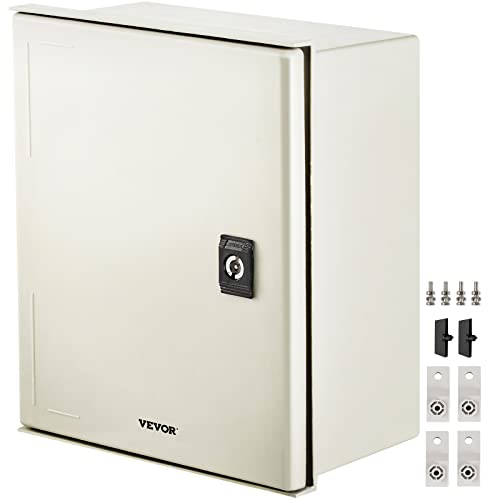 VEVOR Schaltkasten NEMA-Stahlgehäuse, 30 x 25 x 14 cm NEMA 3X Glasfaser-Verteilerschrank, IP66 wasserdicht und staubdicht, elektrischer Anschlusskasten für den Außen-/Innenbereich, mit Montageplatte VEVOR Schaltkasten NEMA-Stahlgehäuse, 30 x 25 x 14 cm NEMA 3X Glasfaser-Verteilerschrank, IP66 wasserdicht und staubdicht, elektrischer Anschlusskasten für den Außen-/Innenbereich, mit Montageplatte von VEVOR