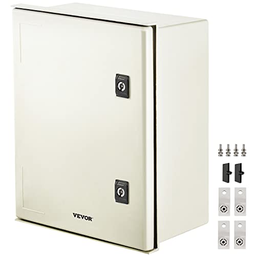 VEVOR Schaltkasten NEMA-Stahlgehäuse, 40 x 30 x 20 cm NEMA 3X Glasfaser-Verteilerschrank, IP66 wasserdicht und staubdicht, elektrischer Anschlusskasten für den Außen-/Innenbereich, mit Montageplatte VEVOR Schaltkasten NEMA-Stahlgehäuse, 40 x 30 x 20 cm NEMA 3X Glasfaser-Verteilerschrank, IP66 wasserdicht und staubdicht, elektrischer Anschlusskasten für den Außen-/Innenbereich, mit Montageplatte von VEVOR