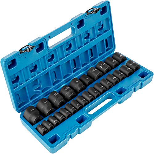 VEVOR Schlag-Steckschlüsselsatz 1/2 Zoll, 26-teilig, Schlag-Steckschlüssel, flache Stecknüsse, 6-Kant-Steckschlüssel, CR-V, 1/2 Zoll Antriebs-Steckschlüsselsatz Schlag metrisch 10-36 mm VEVOR Schlag-Steckschlüsselsatz 1/2 Zoll, 26-teilig, Schlag-Steckschlüssel, flache Stecknüsse, 6-Kant-Steckschlüssel, CR-V, 1/2 Zoll Antriebs-Steckschlüsselsatz Schlag metrisch 10-36 mm von VEVOR