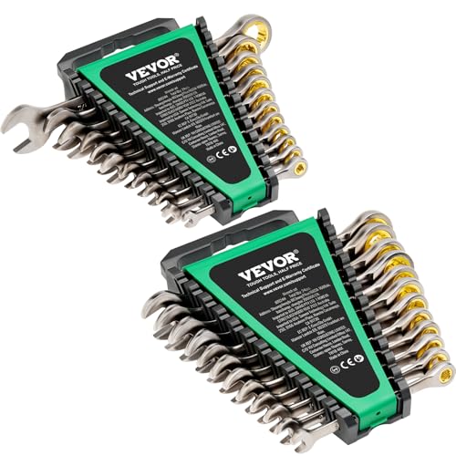 VEVOR Schlüsselsatz 24-teiliger Ratschenschlüsselsatz mit Organizer-Rack, Cr-V-Stahl-Schlüsselsatz SAE 1/4 Zoll bis 7/8 Zoll, metrisch 8 mm bis 19 mm, ideal für Haushalt Autoreparaturen Werkstatt VEVOR Schlüsselsatz 24-teiliger Ratschenschlüsselsatz mit Organizer-Rack, Cr-V-Stahl-Schlüsselsatz SAE 1/4 Zoll bis 7/8 Zoll, metrisch 8 mm bis 19 mm, ideal für Haushalt Autoreparaturen Werkstatt von VEVOR