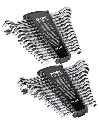 VEVOR Schlüsselsatz 30-teiliger Ratschenschlüsselsatz mit Organizer-Rack, Cr-V-Stahl-Schlüsselsatz SAE 1/4 bis 1 Zoll, metrisch 8 bis 24 mm, ideal für den allgemeinen Haushalt, Garage, Werkstatt VEVOR Schlüsselsatz 30-teiliger Ratschenschlüsselsatz mit Organizer-Rack, Cr-V-Stahl-Schlüsselsatz SAE 1/4 bis 1 Zoll, metrisch 8 bis 24 mm, ideal für den allgemeinen Haushalt, Garage, Werkstatt von VEVOR