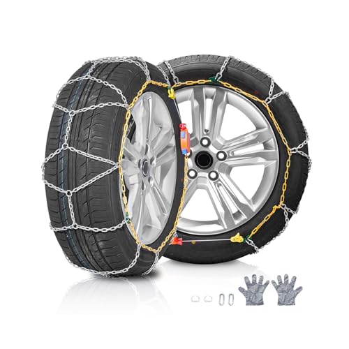 VEVOR Schneeketten 2 Stk. Notfall-Traktionsketten Mangan-legierter Stahl 610/685mm für Autos Pickups SUVs Lkws für 205 65 R14; 215 60 R14; 225 55 R14; 205 60 R15; 225 50 R15; 205 55 R16; 205 50 R16 von VEVOR