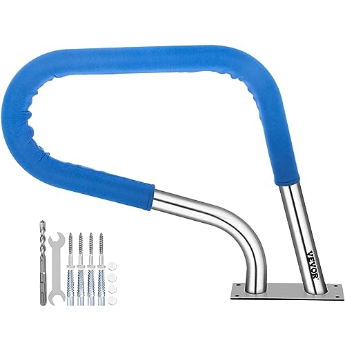 VEVOR Schwimmbad-Handlauf Edelstahl 81,2x58,4 cm Pool Haltegriff 113 kg Tragbar Einstiegshilfe Pool Ø 4,8 cm Griffbogen mit ca.122 cm Griffhülle Geeignet für Schwimmbäder Schräglagen Spa Wasserpark von VEVOR