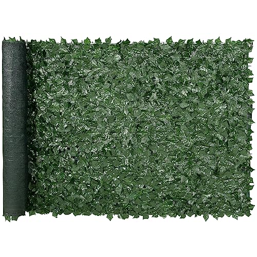VEVOR Sichtschutzzaun aus Efeu, 1,5 x 3 m, künstlicher Wandschirm, grüner Efeuzaun mit Netzgeweberückseite und verstärkter Verbindung, künstliche Hecken mit Weinblättern für Garten, Hof, Balkon von VEVOR