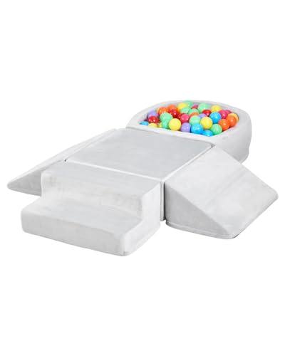 VEVOR Softbausteine, 5-teiliges Set, Schaumstoffbausteine für Kinder von 6 Monaten bis 3 Jahren, mit Bällebad (Bälle Nicht im Lieferumfang enthalten), Indoor-Kletter- und Krabbelaktivitätsspielset von VEVOR