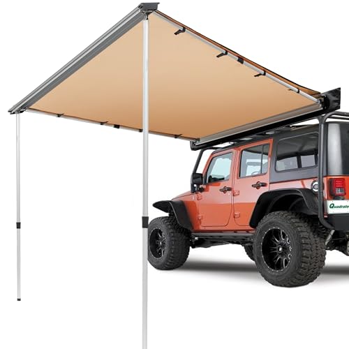 VEVOR Sonnensegel Wohnwagen 2x2,5m Sonnenvordach Wohnmobil UV50+ UV-Schutz Markise 280-G Polyester-Gewebe Vorzelt PU3000mm Wasserdicht inkl. PVC-Tasche Ideal für Camping Familientreffen Ausflüge von VEVOR