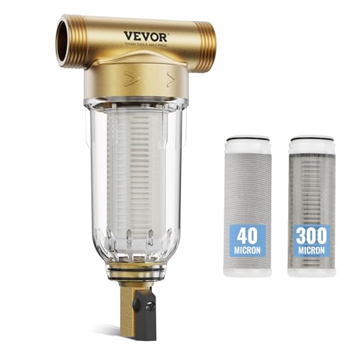 VEVOR Spin-Down-Filter, 40 Mikron + 30 Mikron Feinfiltration, Sedimentfilter für das ganze Haus für Brunnenwasser, 3/4 Zoll GF + 1 Zoll GM, 4 t pro Std. hohe Durchflussrate, für Wasserfiltersysteme VEVOR Spin-Down-Filter, 40 Mikron + 30 Mikron Feinfiltration, Sedimentfilter für das ganze Haus für Brunnenwasser, 3/4 Zoll GF + 1 Zoll GM, 4 t pro Std. hohe Durchflussrate, für Wasserfiltersysteme von VEVOR