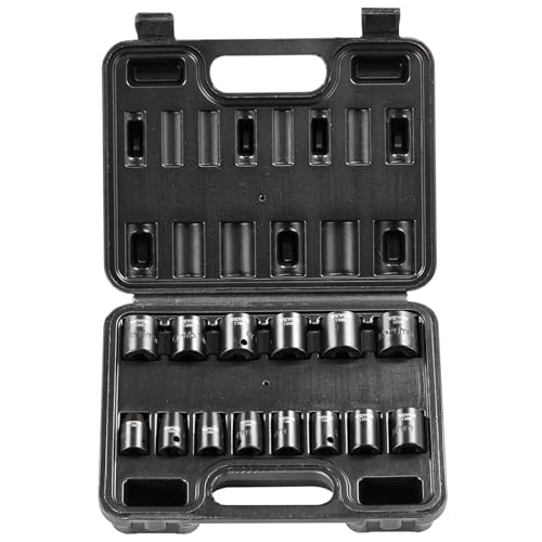 VEVOR Steckschlüsselsatz Schlagsteckschlüsselsatz 3/8 Zoll, 14-teiliger tiefer Steckschlüsselsatz metrisch 7-20 mm, 6-Punkt-Cr-Mo-Legierungsstahl für Autoreparaturen, inkl. Werkzeugkoffer VEVOR Steckschlüsselsatz Schlagsteckschlüsselsatz 3/8 Zoll, 14-teiliger tiefer Steckschlüsselsatz metrisch 7-20 mm, 6-Punkt-Cr-Mo-Legierungsstahl für Autoreparaturen, inkl. Werkzeugkoffer von VEVOR