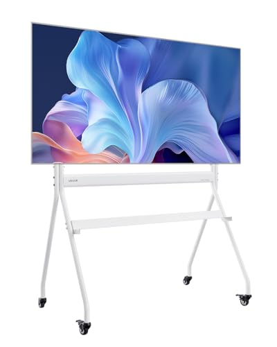 VEVOR TV-Ständer rollbarer TV-Wagen für 889–2540 mm Fernseher Fernsehständer TV Standfuß bis zu 90 kg, TV Bodenständer mit Regal (Max. VESA 800 x 600 mm) für Wohnzimmer Schlafzimmer Büro von VEVOR