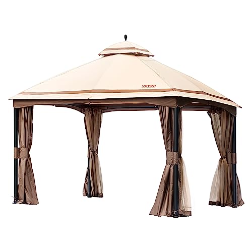 VEVOR Terrassenpavillon für 10-12 Personen 393 x 325cm Hinterhofpavillon mit Moskitonetz Metallrahmen und PU-beschichtetem 180G-Polyester Überdachung im Freien für Terrasse Hinterhof Rasen Garten VEVOR Terrassenpavillon für 10-12 Personen 393 x 325cm Hinterhofpavillon mit Moskitonetz Metallrahmen und PU-beschichtetem 180G-Polyester Überdachung im Freien für Terrasse Hinterhof Rasen Garten von VEVOR