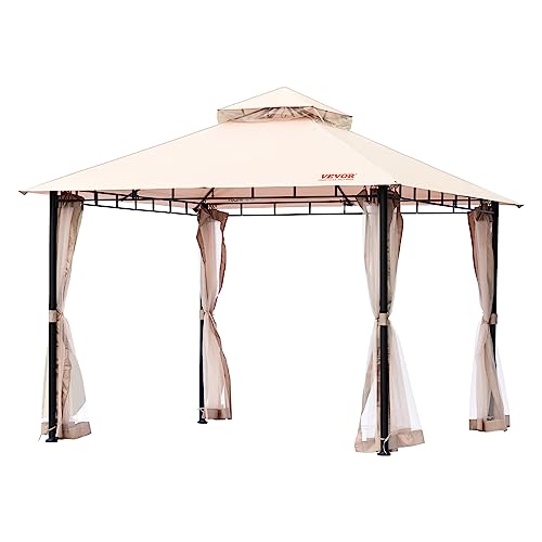 VEVOR Terrassenpavillon für 6–8 Personen, 295x295cm großer Hinterhofpavillon, mit Moskitonetz, Metallrahmen und PU-beschichtetem 180 g Polyester, Überdachung für Terrasse, Hinterhof, Rasen, Garten VEVOR Terrassenpavillon für 6–8 Personen, 295x295cm großer Hinterhofpavillon, mit Moskitonetz, Metallrahmen und PU-beschichtetem 180 g Polyester, Überdachung für Terrasse, Hinterhof, Rasen, Garten von VEVOR