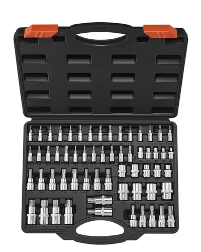 VEVOR Torx Bohrer Steckschlüsselsatz Außen-Torx-Steckschlüsselsatz 60-tlg. T6-T70 TT6-TT70 TP8-TP60 E4-E24, S2-Legierungsstahl & Cr-V-Stahl, mit 1/4 & 3/8 & 1/2 Zoll Antriebe & Aufbewahrungskoffer VEVOR Torx Bohrer Steckschlüsselsatz Außen-Torx-Steckschlüsselsatz 60-tlg. T6-T70 TT6-TT70 TP8-TP60 E4-E24, S2-Legierungsstahl & Cr-V-Stahl, mit 1/4 & 3/8 & 1/2 Zoll Antriebe & Aufbewahrungskoffer von VEVOR