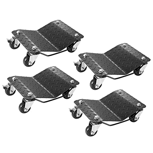 VEVOR Tragbarer Reifenwagen 4 STK. 3000 kg Belastbar Elektrofahrzeug-Notfallwagen 4-Rad-Reifenwagen Robuster, Mobiler Trolley, Stahlwagen Reifenhalter, Geeignet für Auto, Motorräder Pickups usw. von VEVOR