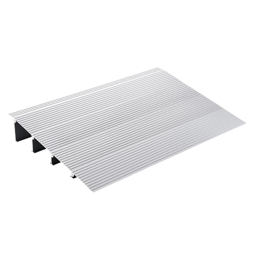 VEVOR Türschwellenrampe 56,3 x 86,4 x 10,2 cm Rollstuhlrampe 362,8 kg Tragfähigkeit Auffahrrampe aus Aluminiumlegierung Bordsteinrampe modulares Design Schwellenrampe rutschfest Aluminiumrampe Rampe von VEVOR