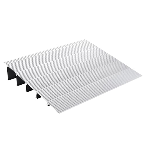 VEVOR Türschwellenrampe 69 x 86,4 x 12,7 cm Rollstuhlrampe 362,8 kg Tragfähigkeit Auffahrrampe aus Aluminiumlegierung Bordsteinrampe modulares Design Schwellenrampe rutschfest Aluminiumrampe Rampe von VEVOR