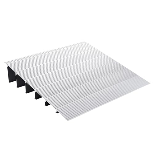 VEVOR Türschwellenrampe 69 x 86,4 x 15,2 cm Rollstuhlrampe 362,8 kg Tragfähigkeit Auffahrrampe aus Aluminiumlegierung Bordsteinrampe modulares Design Schwellenrampe rutschfest Aluminiumrampe Rampe von VEVOR