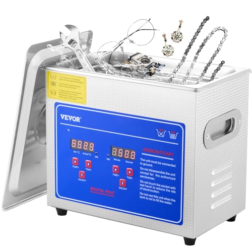 VEVOR Ultraschallreiniger 3L Reiniger ultraschallgerät Ultraschallreinigungsgerät Ultrasonic Cleaner mit Heizung Digital Timer for glasses Jewellery False Teeth Coins von VEVOR