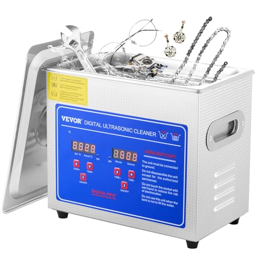VEVOR Ultraschallreiniger 3L Reiniger ultraschallgerät Ultraschallreinigungsgerät Ultrasonic Cleaner mit Heizung Digital Timer for glasses Jewellery False Teeth Coins von VEVOR