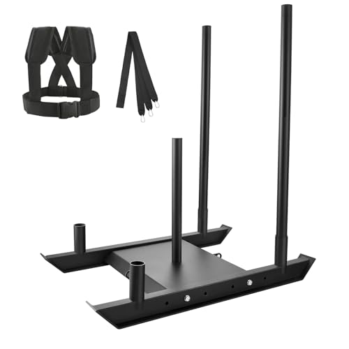 VEVOR Unisex – Erwachsene Gewichtstrainingsschlitten Krafttraining Zugschlitten, Schwarz, 925 x 616 x 1050 mm von VEVOR