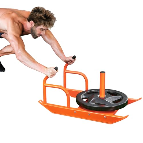 VEVOR Unisex – Erwachsene Krafttraining Zugschlitten, Orange, 746 x 445 x 402 mm von VEVOR
