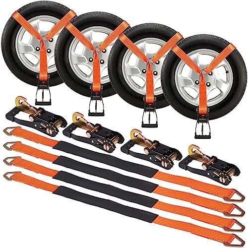 VEVOR Unterlegkeil-Spanngurt-Set, 5,08 x 243,84 cm Spanngurte Autotransport, 4-teiliges Anhänger-Spannsystem 5000 kg Bruchlastkeit, ATVs, UTVs, Anhänger, Unterlegkeil und Spanngurt-Zubehör Orange VEVOR Unterlegkeil-Spanngurt-Set, 5,08 x 243,84 cm Spanngurte Autotransport, 4-teiliges Anhänger-Spannsystem 5000 kg Bruchlastkeit, ATVs, UTVs, Anhänger, Unterlegkeil und Spanngurt-Zubehör Orange von VEVOR
