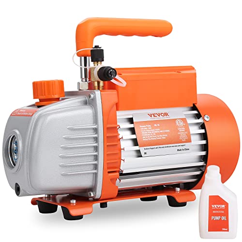 VEVOR Vakuumpumpe 150W Unterdruckpumpe 1-stufig Klimaanlage Pumpe 100L/min Durchfluss 1440U/min Drehzahl 0,64/0,95cm SAE Einlass Vakuumgeräte 5Pa Motor aus reinem Kupfer HVAC/Auto Kältemittelaufladung… von VEVOR