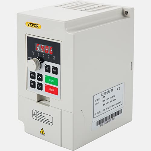 VEVOR Variabler Frequenzumrichter 220 V, 3 kW, 4PS, Variable Inverter, VFD Drehzahlregler, CNC Umrichter -5~40 °C, Vibration < 0,5 G, EIN-/Ausgangsstrom 0-14 A, Eingang 1 oder 3 Phasen, VFD Wandler von VEVOR