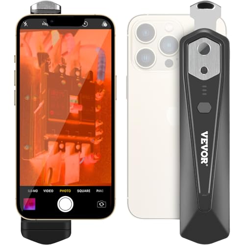 VEVOR Wärmebildkamera für Android und IOS, kabellose Infrarot-Wärmebildkamera mit 256 x 192 IR-Auflösung, WLAN und visueller Kamera, Wärmebildkamera mit 25 Hz Bildwiederholfrequenz für Smartphones von VEVOR