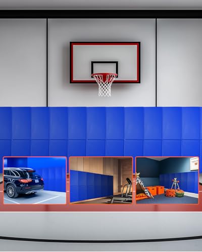 VEVOR Wandpolster für Fitnessstudios (180 x 60 x 5 cm) reißfeste Wandmatte, abnehmbare Schaumstoffpolsterung mit hoher Dichte zur Wandmontage für Basketballplätze, Schutzpolster für Keller Blau von VEVOR
